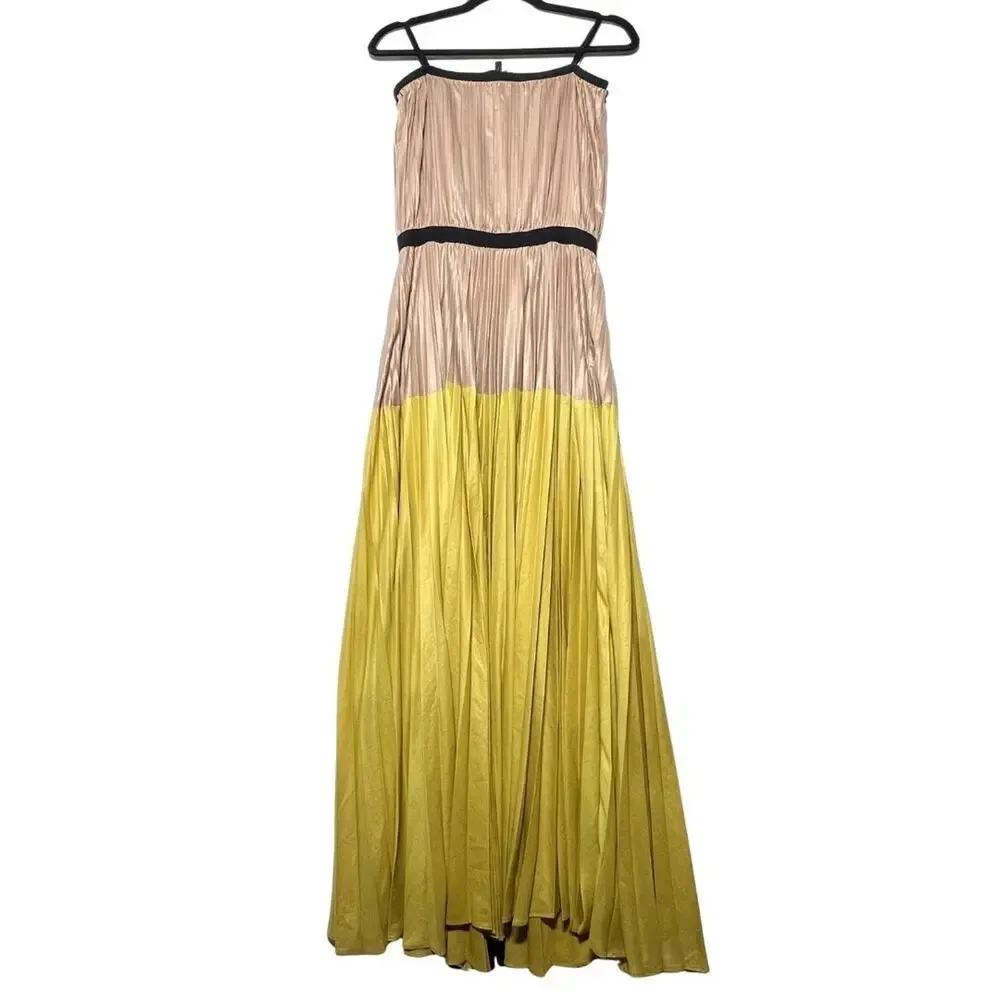Lilyan Colorblocked Dress by BCBGMAXAZRIA NWT as is Flaw Flowy Wedding Guest sm - Picture 2 of 12